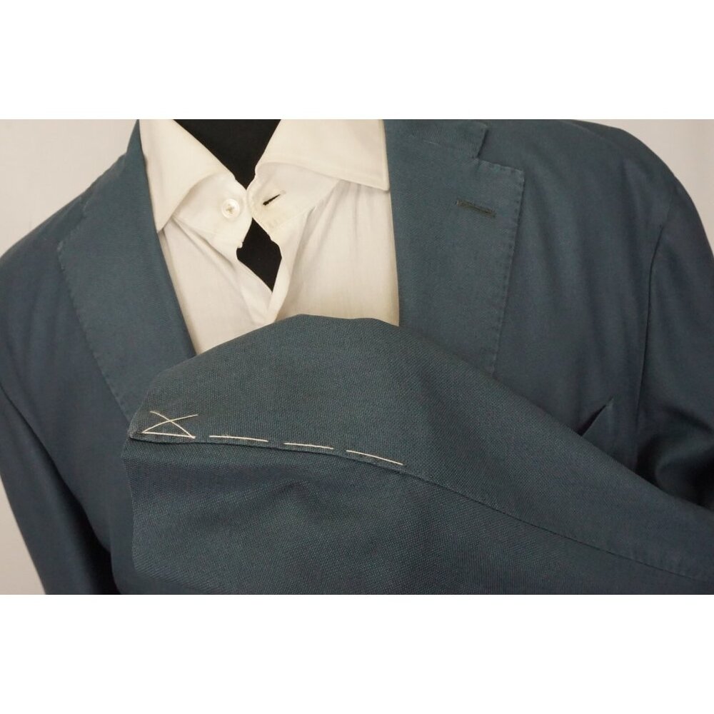 Boglioli K Jacket Teal Lightweight Wool Unstructured Sport Coat Jacket Sz 46 NEW - Picture 4 of 10